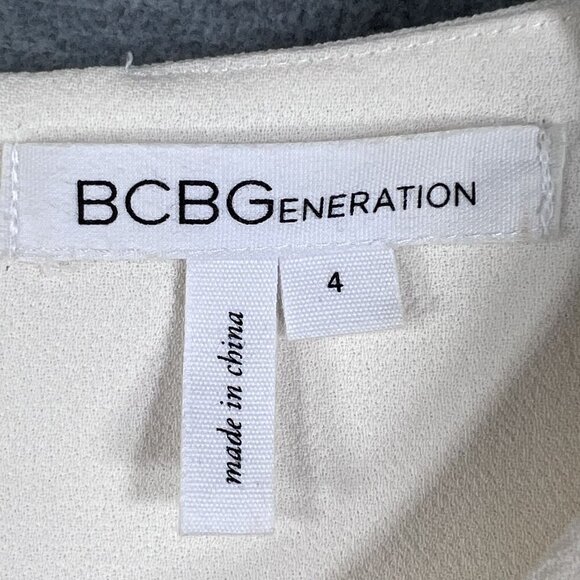 BCBGeneration Womens 4 Cream Shift Dress Multiway Zippers Office Career Wear - Picture 15 of 16